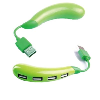 China Cartoon Eggplant Shape 4 Ports Usb 2.0 High Speed Hub for sale