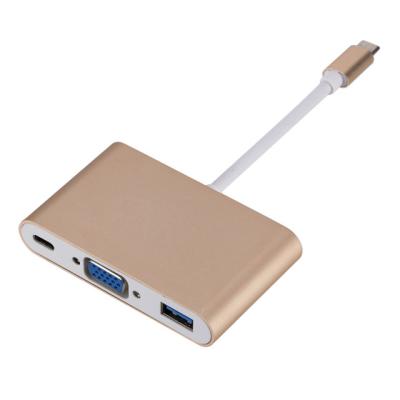 China Macbook Gouden Uiterst dunne Aangedreven 10Gbps 3 in 1 HUB van USB C Te koop