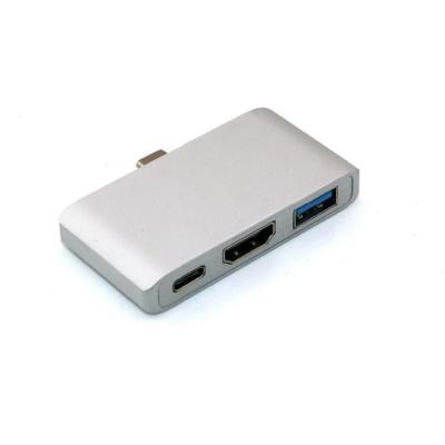 China 2-4Ports Macbook Gold USB C HUB Ultra Thin Powered 10Gbps 3 In 1 Te koop