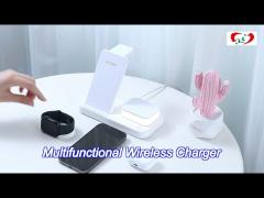 Portable 15W 3 In 1 Fast Wireless Charger Foldable For Samsung Iphone