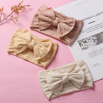 China Newborn Baby Hair Accessories 34 Colors Baby Headband For Girls Elastic Knit Kids Turban Baby Bows Soft Nylon Kids Headwear Hair Accessories for sale