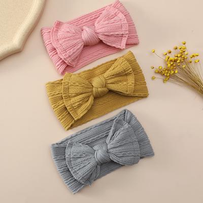 China Baby Hair Accessories 12 Colors Dropshipping Babies Headbands With Bows Elastic Infant Toddler Baby Headband Hair Accessories for sale