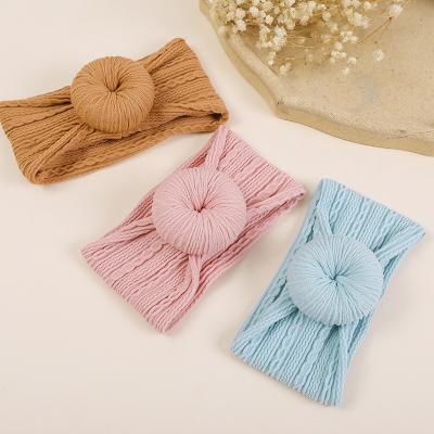 China 2023 New Jacquard Good Quality Baby Hair Accessories 12 Color Soft Donut Elastic Hair Baby Girl Accessories New Band Toddler Headwraps for sale