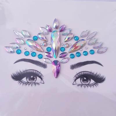 China Temporary Part Decorate Face Crystal Sticker Temporary Adhesive Face Sticker for sale