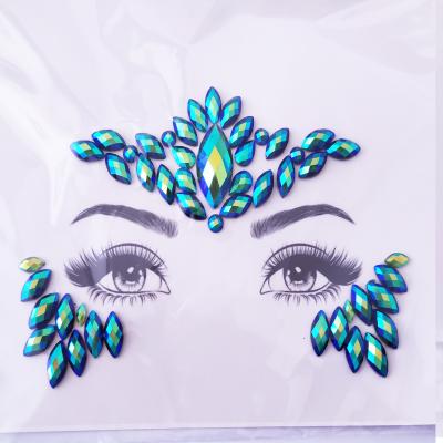 China Gem Face Eco-friendly Crystal Sticker Temporary Design Face Fashion Sticker for sale