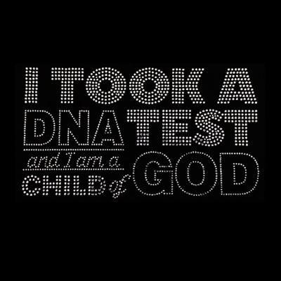 China Flatback DNA Test God Iron On Rhinestone Transfer T-Shirt Custom for sale