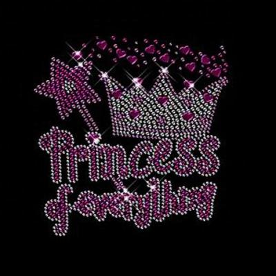 China High Quality Flatback Hotfix Rhinestones Iron On Transfer Fashion Crown Design Pattern for sale