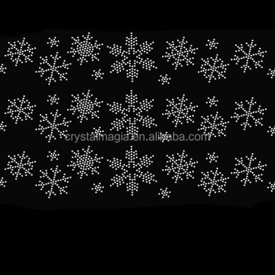 China Large Flatback 2017 Iron On Transfers Hot Snowflake Fix Rhinestone Transfer Pattern for sale