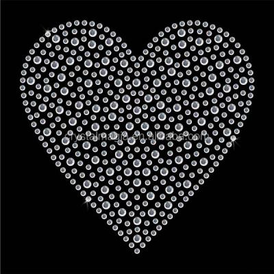 China Flatback 2017 hot fix pattern garment accessories love heart rhinestone transfer wholesale for sale