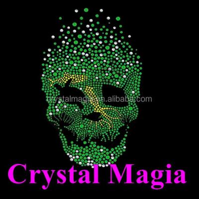 China 2017 Cowboy Nickel Free Iron On Cool Crystal Transfers Skull Rhinestone Transfer Sticker for sale