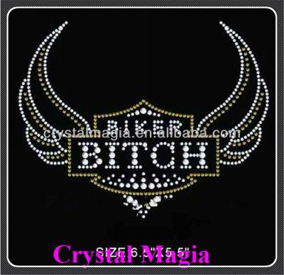 China Flatback Biker rhinestone hotfix crystal pattern for hat, clothes decoration for sale