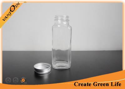 China Screw Aluninum Cap 8oz Clear Glass Bottles for Milk , Eco-friendly Reusable Glass Containers for sale