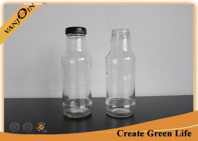 China Screwing Top 10oz Glass Sauce Bottles With Metal Lid , 300ml Small Packaging Bottles for sale