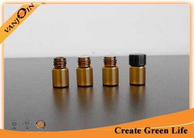 China Custom 2ml Amber Glass Vials Wholesale With Plastic Cap and Orifice Reducer for sale