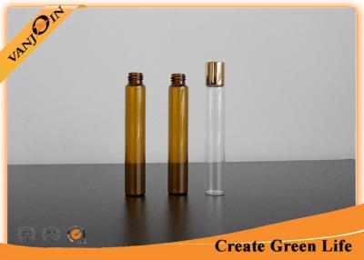 China Customized 10ml Amber Small Glass Vials with Plastic Screw Cap for Essential Oils for sale