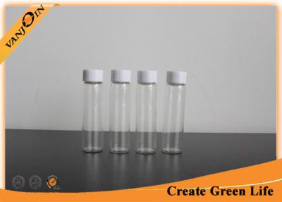 China Flint 12ml Empty Small Glass Vials With Plastic Screw Cap , Perfume Mini Glass Bottles for sale