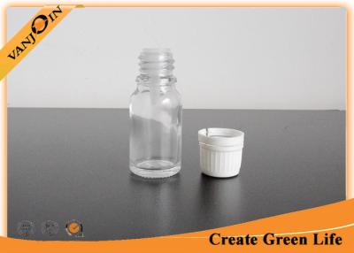 China Round 10ml Clear Essential Oil Glass Bottles With Tamper Evident Cap , Clear Glass Bottle for sale