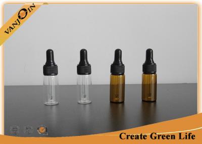 China High Flint 12ml Amber Empty Small Glass Vials With Dropper Lids , Mini Glass Dropper Bottles for sale