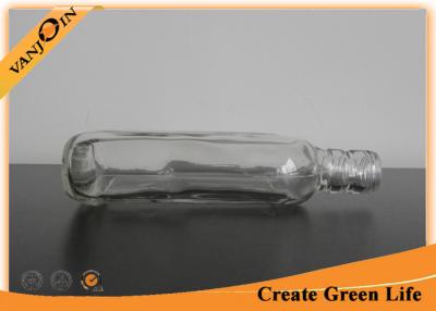 China 350ml Flint Flat Clear Empty Glass Wine Bottles With Screw Cap / Recycled Wine Bottles for sale