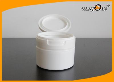 China HDPE White Lady's Plastic Cream Jar Container with Gasket and Flop Screw Lid 140g for sale