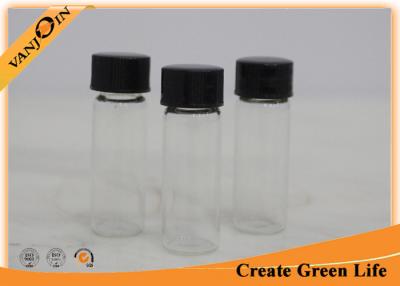 China 5ml Perfume Oil Empty Clear Glass Vials With Black Plastic Cap Customzied for sale