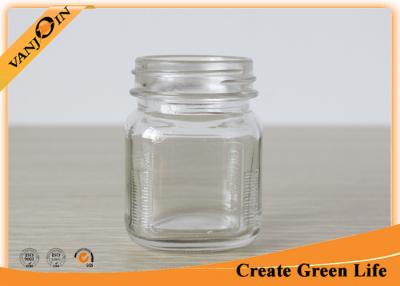 China Cap 100ml Square Glass Jars For Food Storage , Glass Wide Mouth Canning Jars for sale