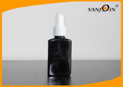 China 50ML Black Refillable Lotion / Perfume Plastic Bottle With Mist Sprayer for sale