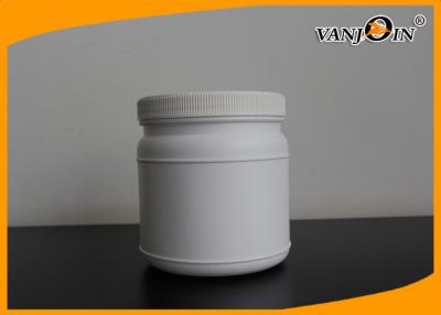 China 1000ml White Round Plastic Food Jars , HDPE Plastic Jar Containers For Protein Powder for sale