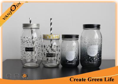 China Canned Food / Beverage Packing Empty Mason Jars With Stars Printing for sale