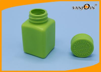 China 100ml Green HDPE Square Plastic Pharmacy Bottles 100ml for Pill Medicine Packaging for sale