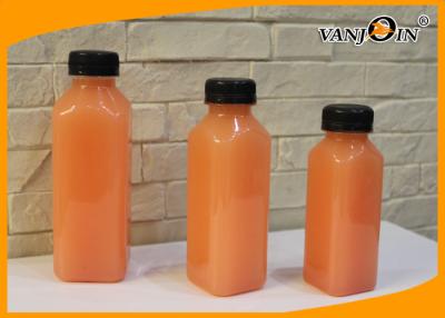 China 350ml 500ml Plastic French Square Juice Bottle For Cold Pressed Juice for sale