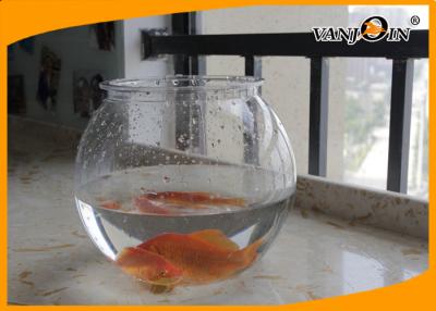 China Beautiful 4L Round PET Plastic Fish Bowl , Aquarium Fish Tank For Home Decorative for sale