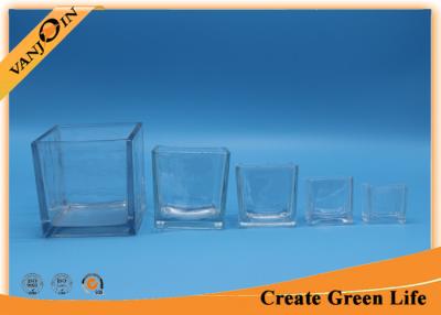 China Recycled decorative Crystal Square clear glass vases Family Sizes for sale