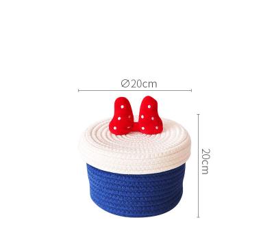 China Cute Clothing Cartoon Rope Woven Snack Key Earphone Storage Box Decorative Basket for sale