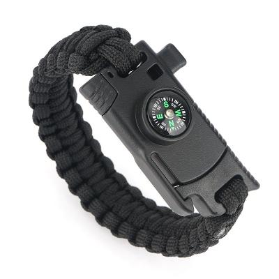 China Outdoor Multifunctional Factory Price Outdoor Mountaineering Rescue Emergency Rescue Bracelet Rope Umbrella Survival Compass Bracelet for sale