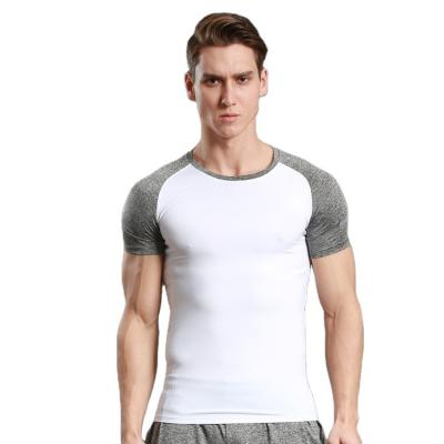 China Anti-pilling Short Sleeve Workout Spandex Fitness Gym Clothing Sports T-shirt Quick Dry Plus Size Man Tops Simple Color Men's Gym T-shirt solid for sale