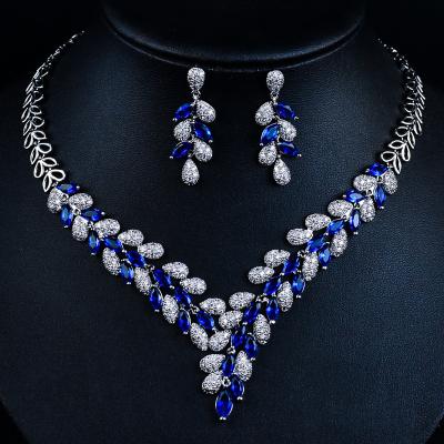 China CLASSIC Original Long Necklace Earrings Jewelry Set Engagement Wedding Anniversary Ladies Two Piece Set for sale