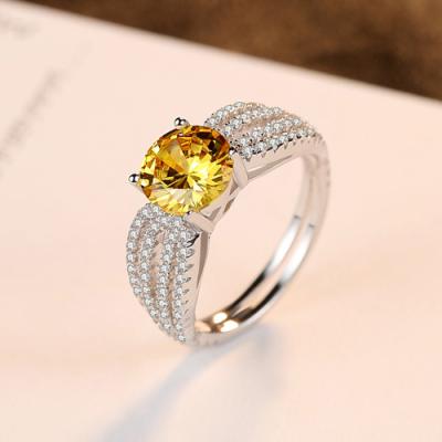 China CLASSIC S925 sterling silver ring with topaz temperament wedding ring fashion silver ring wholesale for sale