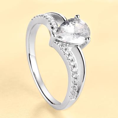 China New CLASSIC Temperament Women's Sterling Silver Inlaid Diamond Women's Ring S925 Zircon Ring for sale