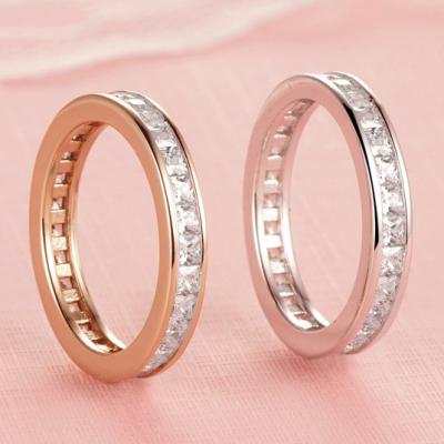 China Personality CLASSIC S925 sterling silver creative square full wedding ring finger ring jewelry for sale