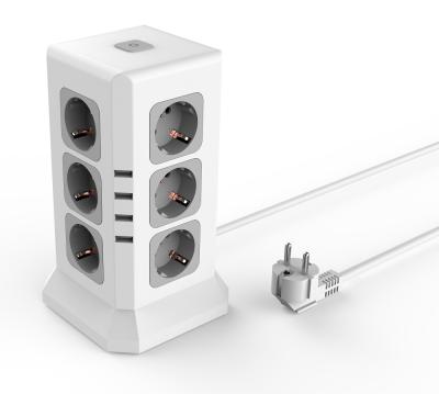 China E08- EU/France/Germany standard residential/general purpose twoer socket power cube socket power strip for sale