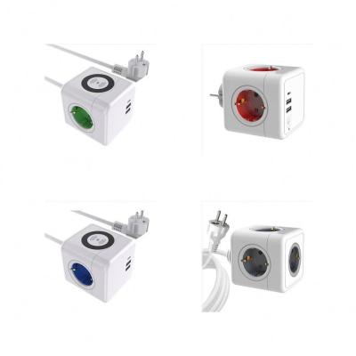 China Residential / General Purpose European Standard Din Rail Power Socket Straight Socket Extension Electrical Outlet for sale