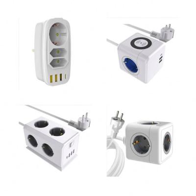 China Europe Residential Type 2022 / Multipurpose Cube Socket Power Strip Europe Power Outlet Portable / Socket / Adapter / Pin for sale