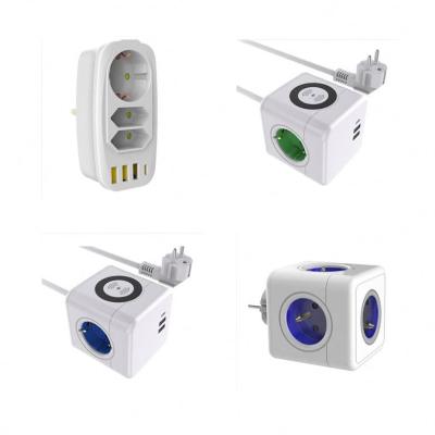 China Residential Type 2022 / Europe Multi-Purpose Portable Cube Socket Extension Socket Switch Socket Power Outlet / Socket / Adapter / Pin for sale