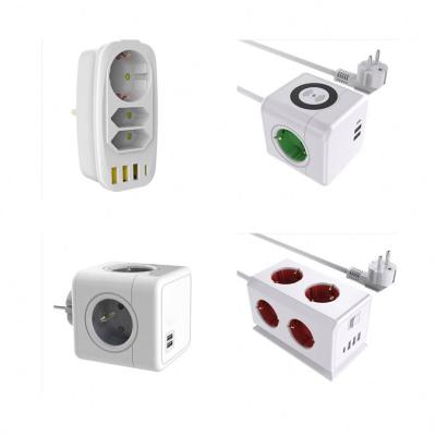 China Europe residential type 2022 / multi-purpose extension portable socket outlet cube power socket / universal socket / adapter / pin for sale