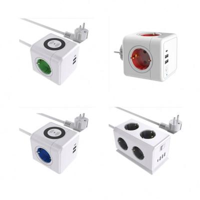 China Residential Type 2022 / Europe Multipurpose Cube Socket USB Power Point Power Outlet Portable / Socket / Adapter / Pin for sale