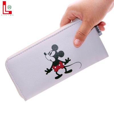 China Fashion Design Japan Style Cartoon Waterproof Screen Printing Lychee Grain PVC Wallet Zipper Long Purse for sale