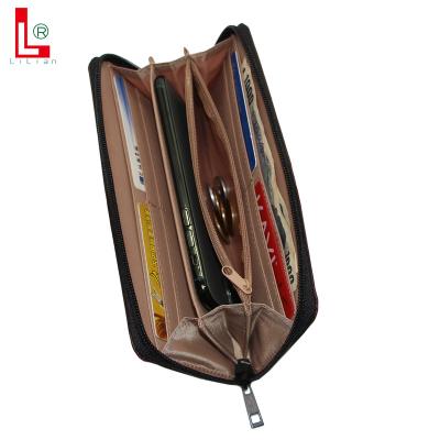 China Multifunctional waterproof saffiano PVC debossed logo phone wallet for men or women hold cash coin cards OEM factory price for sale