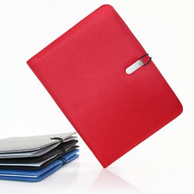 China With Snap Padfolio With Snap Closure Letter Size Business Conference Document Organizer File Folder PU Leather Folder With Elastic Band for sale