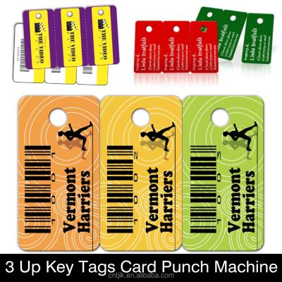 China Output 3 Up Plastic Key Tags Card Special Shaped Plastic Tags Card Cutting Machine YC-TAGP for sale